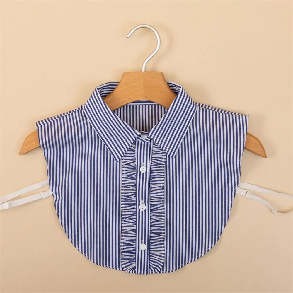 Sweet Fashion Minimalist For Girl Blouse Tops For Women Half Shirt Clothing Decoration Denim Neckline Shirt Collar Fake Collar