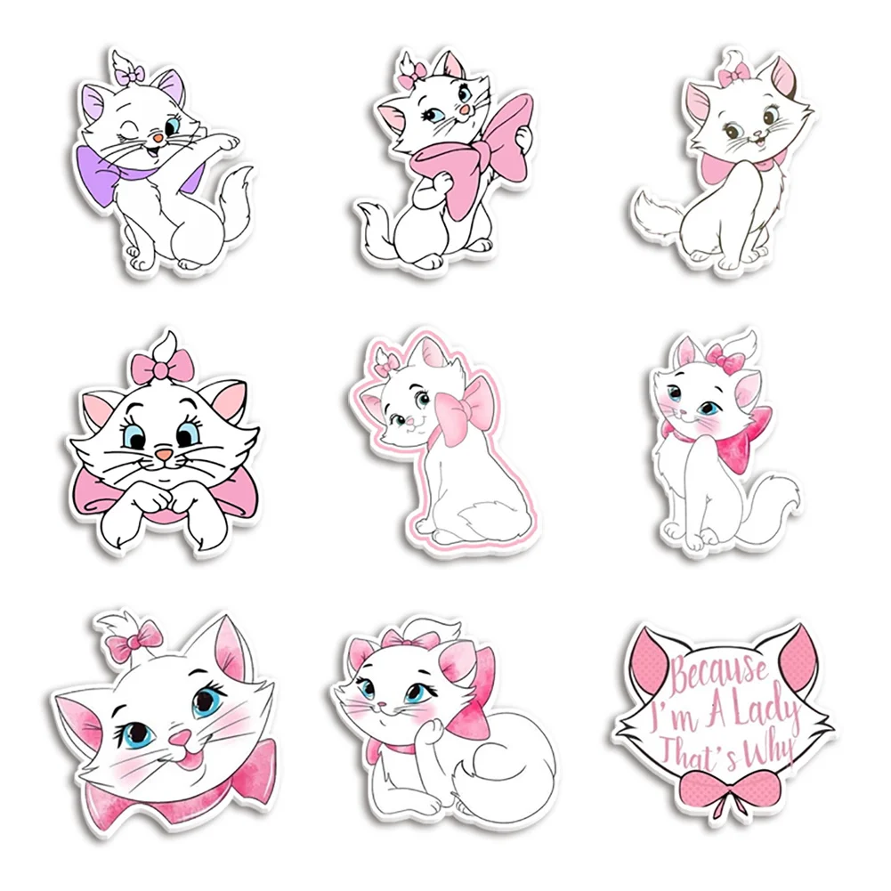 

10 шт./лот, фигурки кошек из мультфильма «Аристокоты», плоские, прозрачные, акриловые, с блестками, для DIY-проектов: чехлов для телефонов, бантиков, брелоков