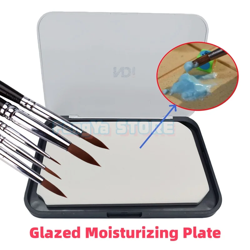 1Pcs NDI Dental Lab Adjustable-free Moisturizing Ceramic Palette Mixing Watering Moisturizing Plate Ceramic Palette