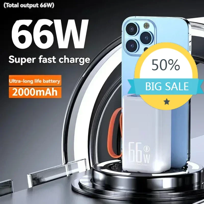

20W Bidirectional Fast Charging Mini Power Bank 20000mAh 66W Compact and Suitable for Apple and Android Mobile Power Supply