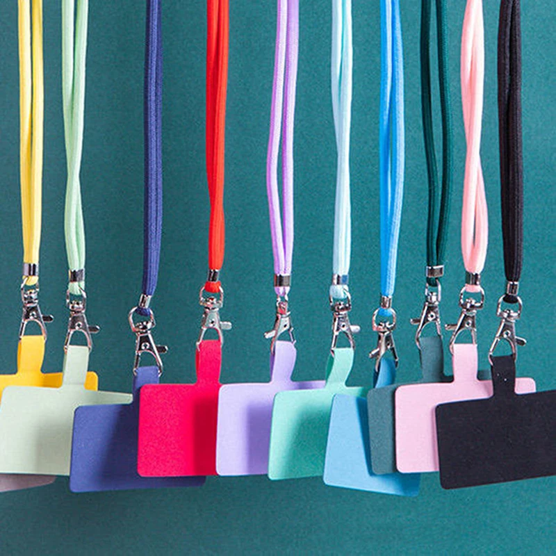 Mobile Phone Clip Hanging Neck Straps Anti-lost Lanyard Rope Hangings Ornaments Fashion Solid Color Phones Accessories