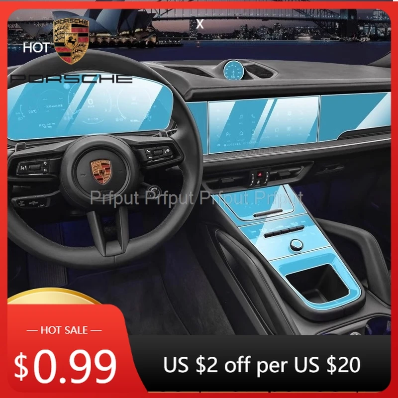 

Car Sticker For Porsche TPU Screen Protector for Porsche Cayenne 2024 2025 Car infotainment Navigation LCD Instrument Auto Inter