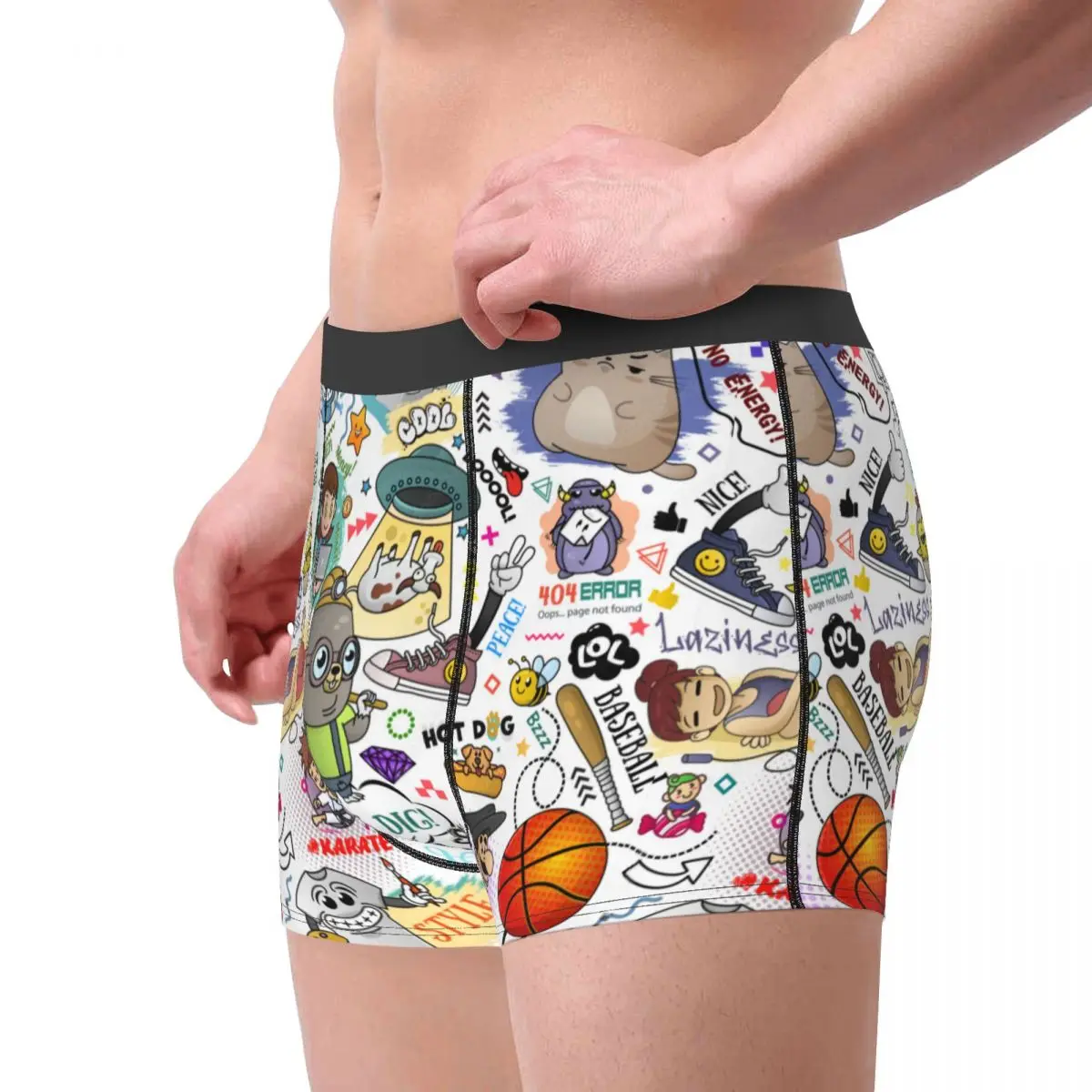 Custom Creative Characters Graffiti Art Boxer Shorts For Men Sexy Cartoon Comic Underwear Panties Briefs Breathable Underpants