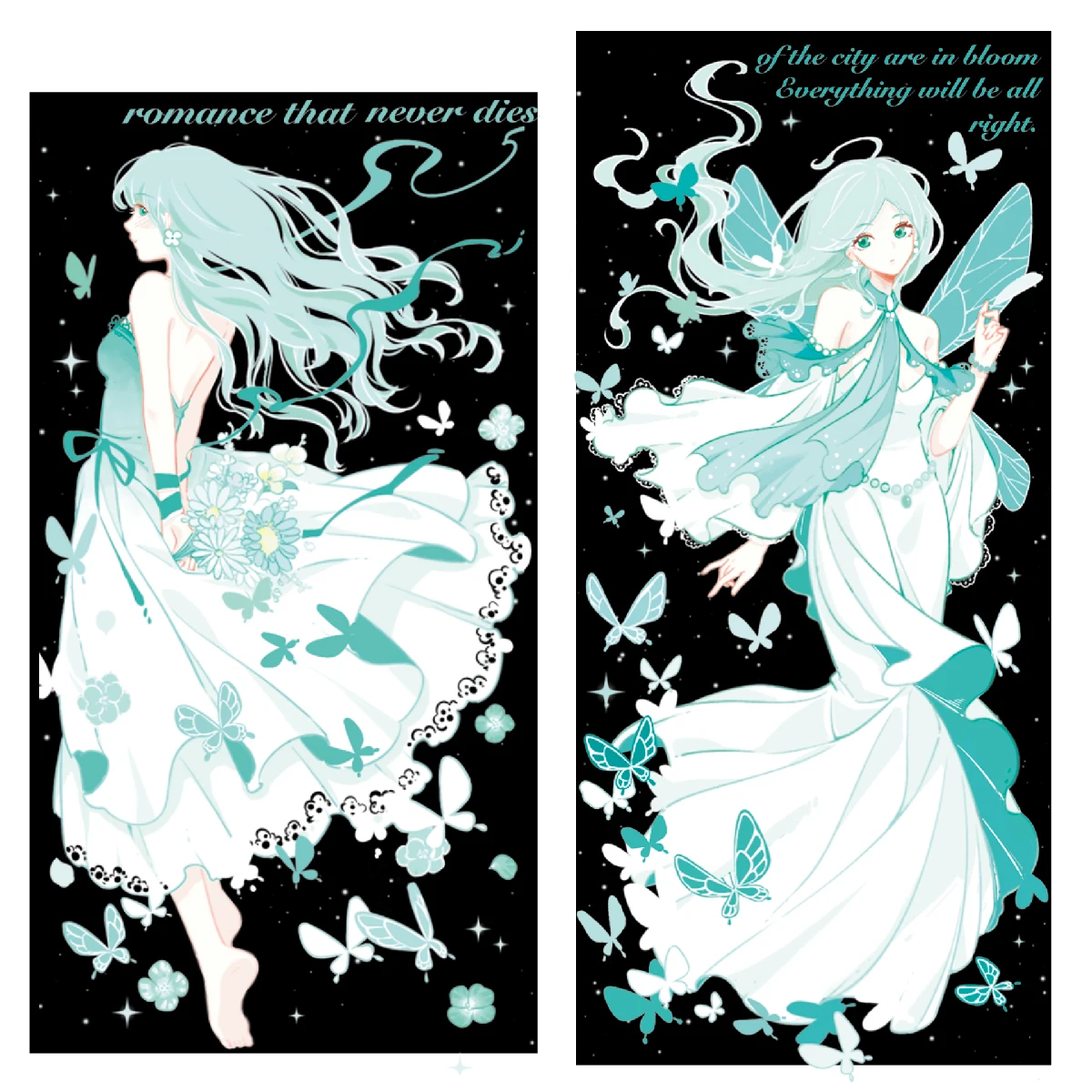 beautiful-girl-in-blue-washi-pet-tape-character-shell-light-journal-collage