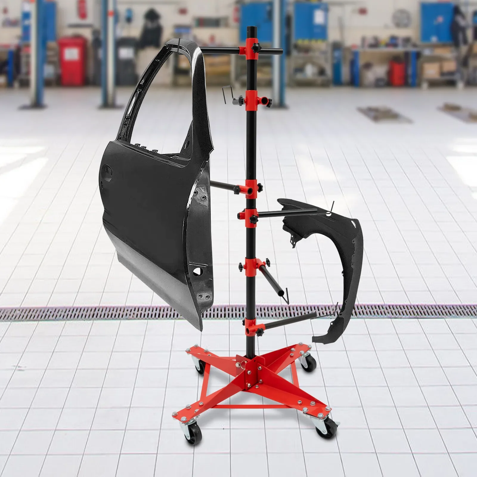 

Adjustable Auto Body Stand for Doors/Fenders - 220lbs Capacity, Heavy Duty Paint Rack for Hood Panels paint tools