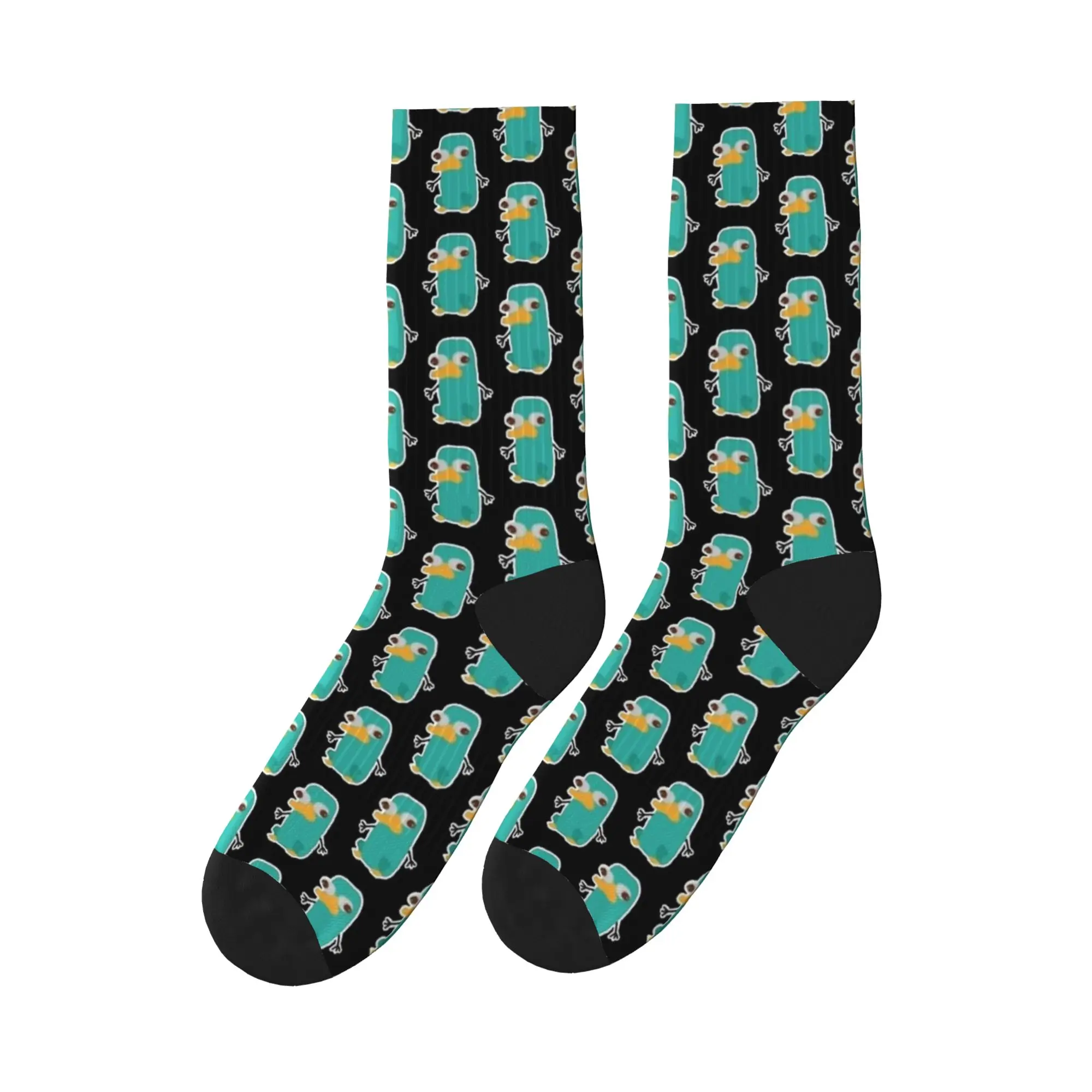 

Носки с рисунком Perry the Platypus, осенние чулки, готические мужские удобные носки, уличные противоскользящие носки с графическим рисунком