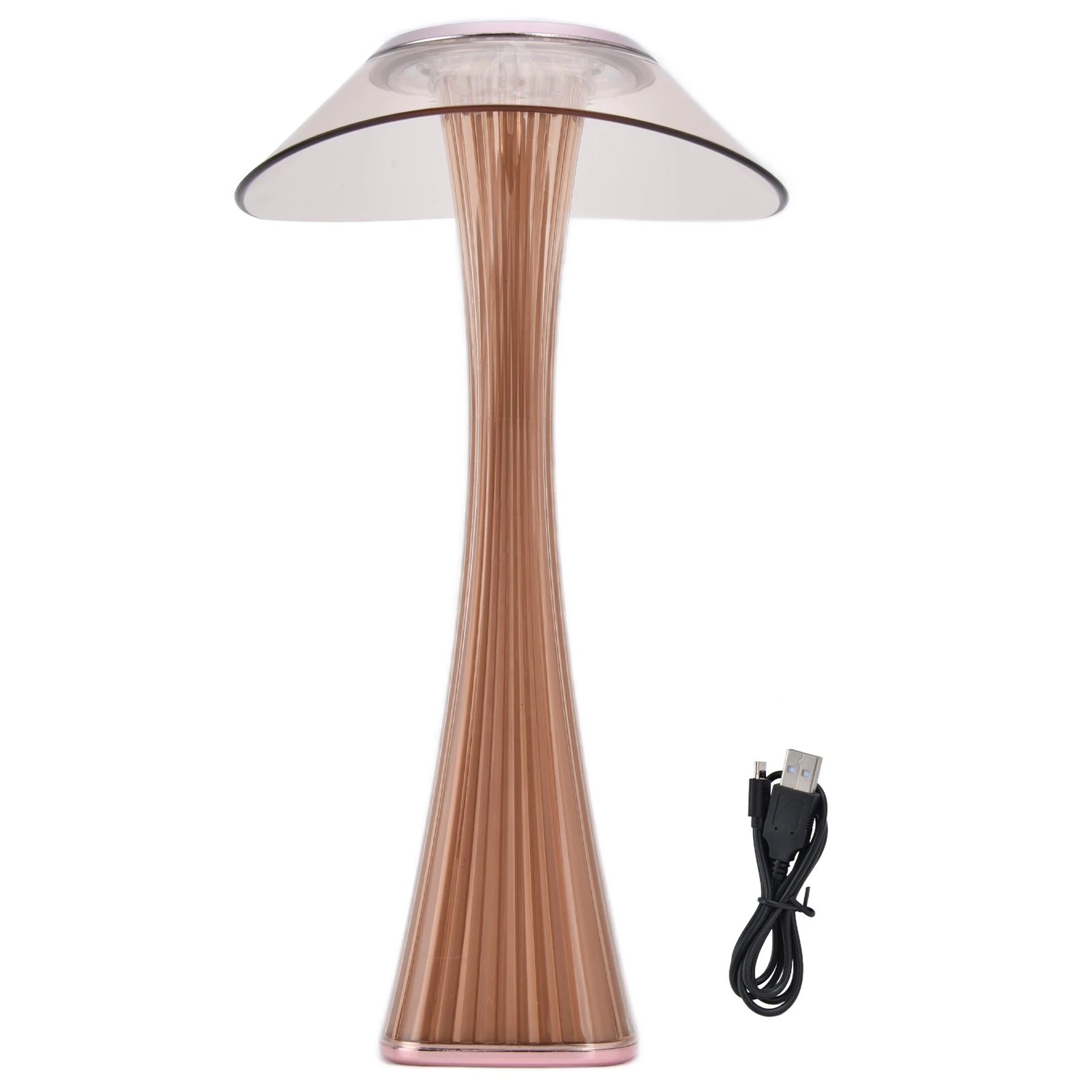 

Small Waist LED Table Lamp Soft Dimming Reading Lamp Touch USB Charging Decorative LightRose Gold 2784384