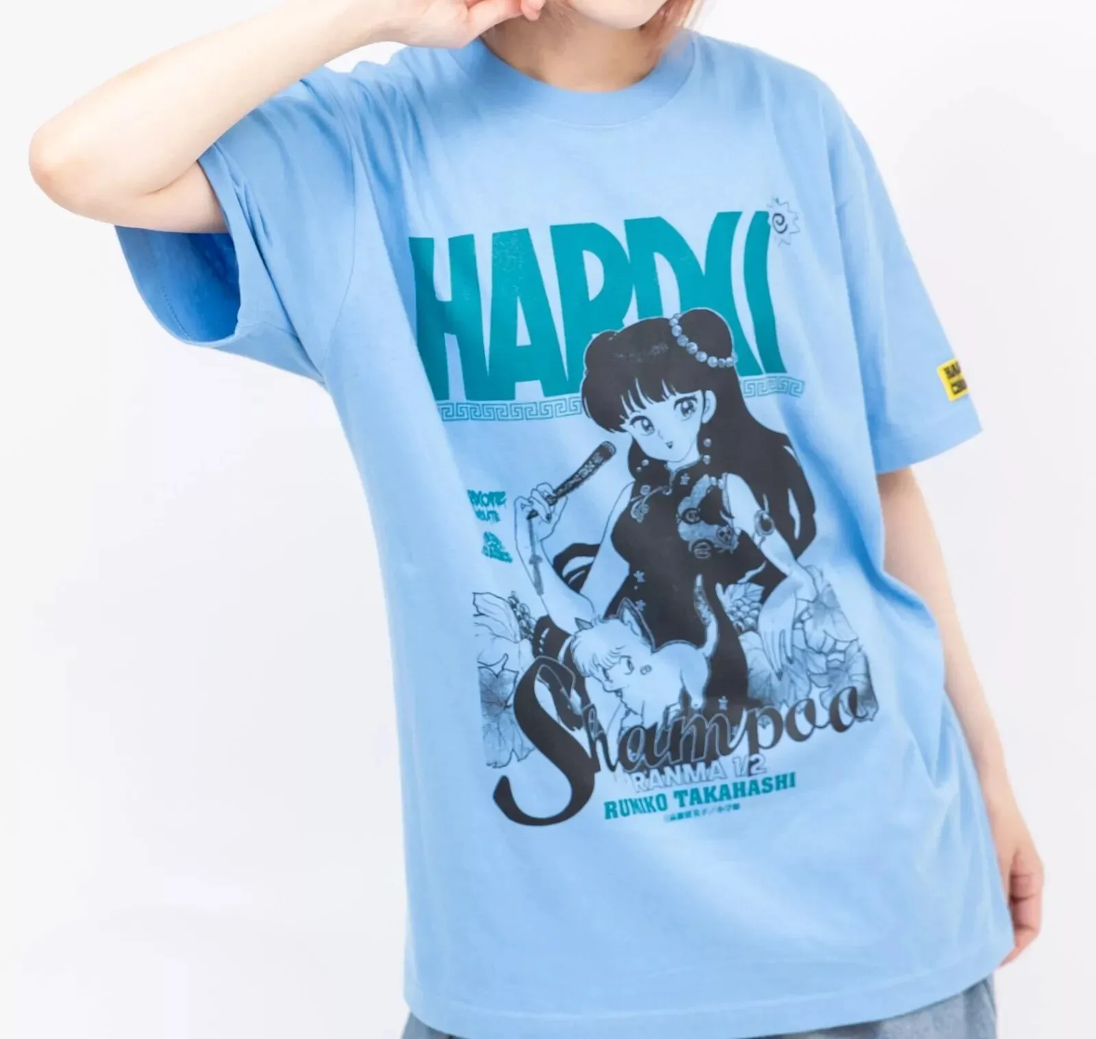 Футболка с шампунем Ranma 1 2, синяя, хардкор, шоколад, хлопок, Япония Футболка с шампунем Ranma 1 2, синяя, хардкор, шоколад, хлопок, Япония