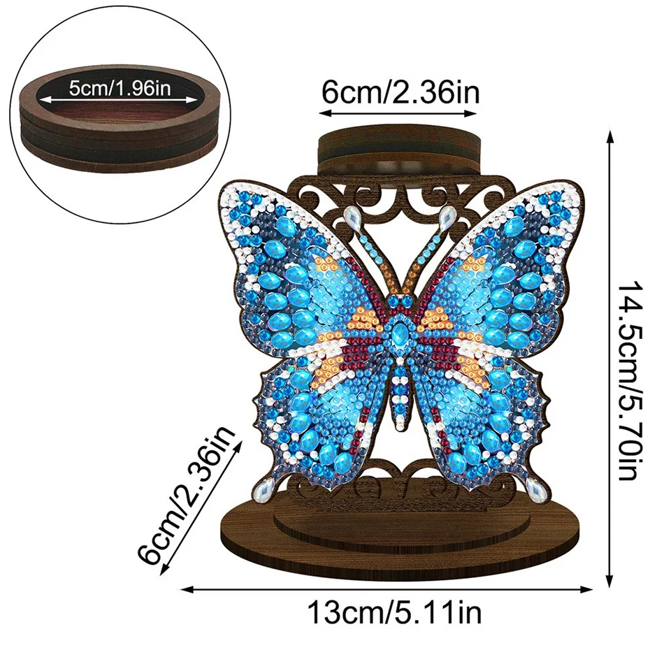 Butterfly candle holder Halloween holiday gift Diamond Painting Kits Drill DIY Crystal Rhinestone Mosaic Art Craft Home Decor