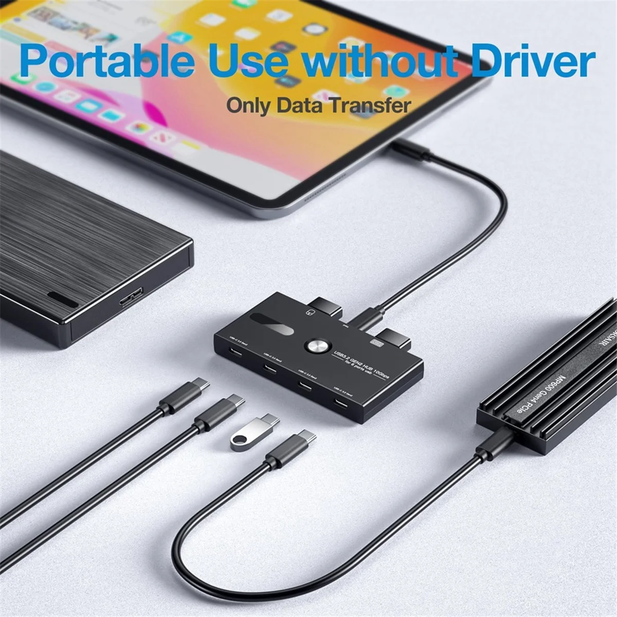 

Концентратор USB C 10 Гбит/с, 6-портовый разветвитель USB C, концентратор USB C — USB C для ПК, ноутбука, концентратор 3,2 Gen2, 4-портовый разветвитель USB C