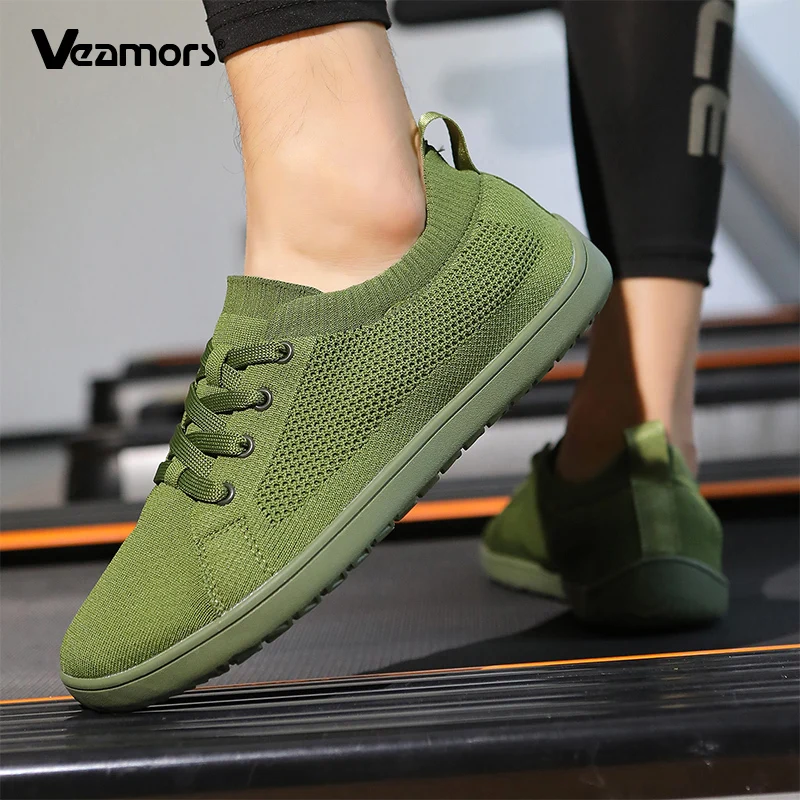 

Легкие вязаные тренировочные туфли для приседаний, женские кроссовки с широким носком для спортзала и фитнеса, мужские прогулочные туфли с дышащей сеткой на плоской подошве, повседневная спортивная обувь