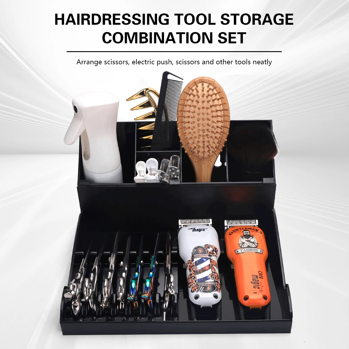 Hairdressing Tool Storage Box Electric Clipper Display Stand Salon Barber Scissor Comb Socket New Station Tray