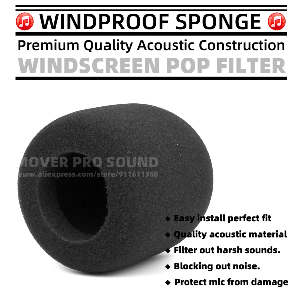 Compatible With Shure SM58 SM 58 BETA 58A Beta58A Windscreen Foam Dynamic Microphone Sponge Pop Filter Mic Cover Windshield view 6