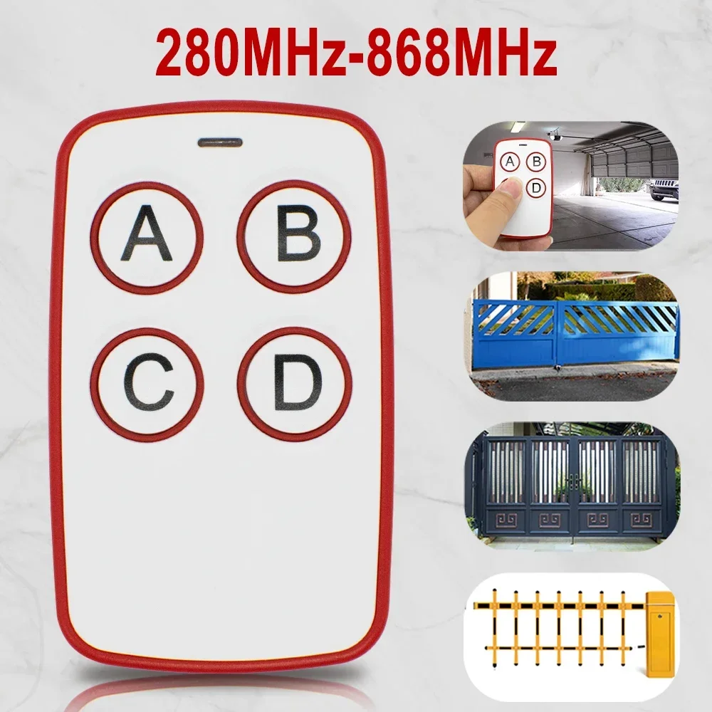 Universal Garage Door RF Remote Control Duplicator 280-868MHz Code Grabber Clone 433.92MHz Gate Key Fob Command Hand Transmiter