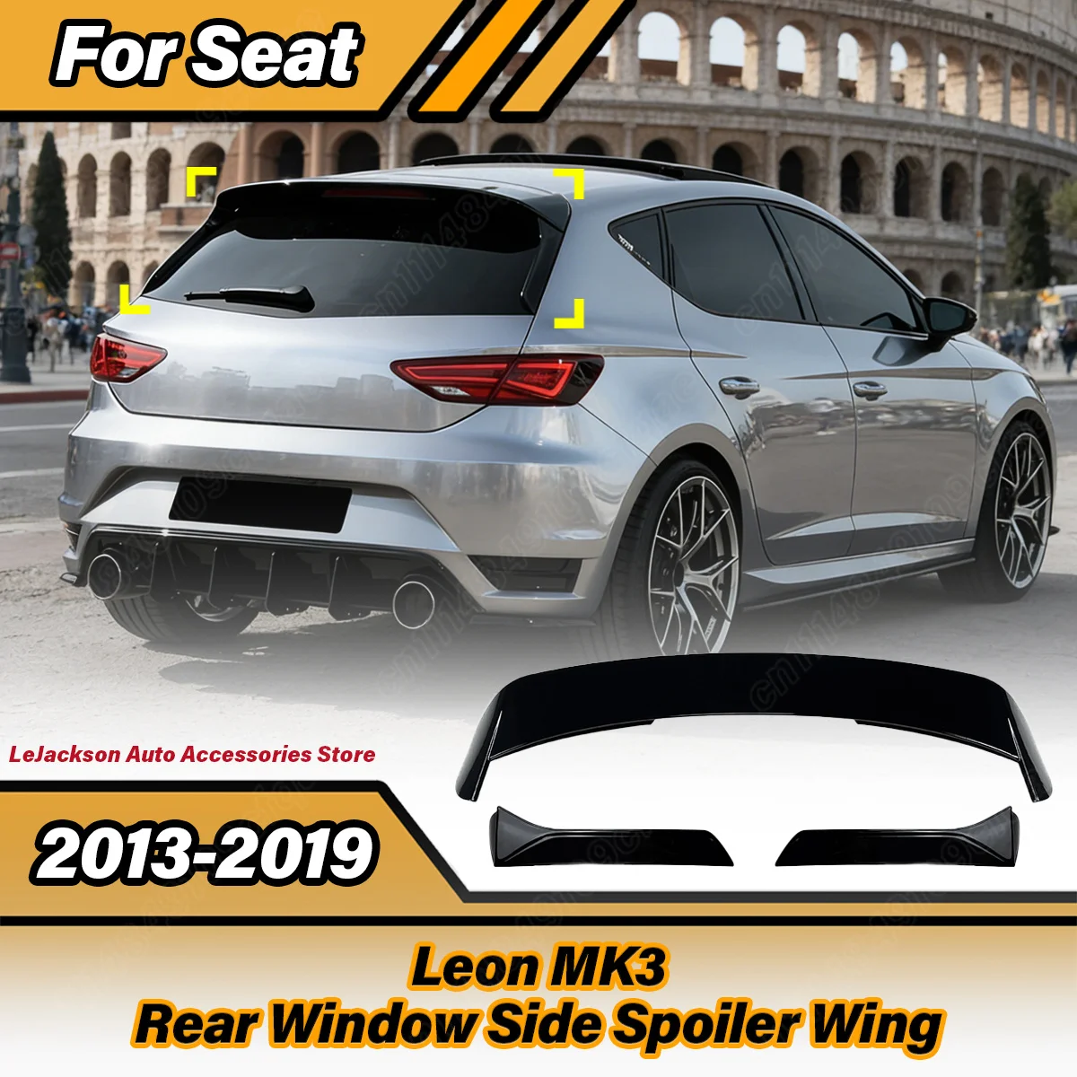 

For Seat Leon MK3 2013 2014 2015 2016 2017 2018 2019 Automobile Rear Window Side Spoiler Wing Body Decorate Modification Kit