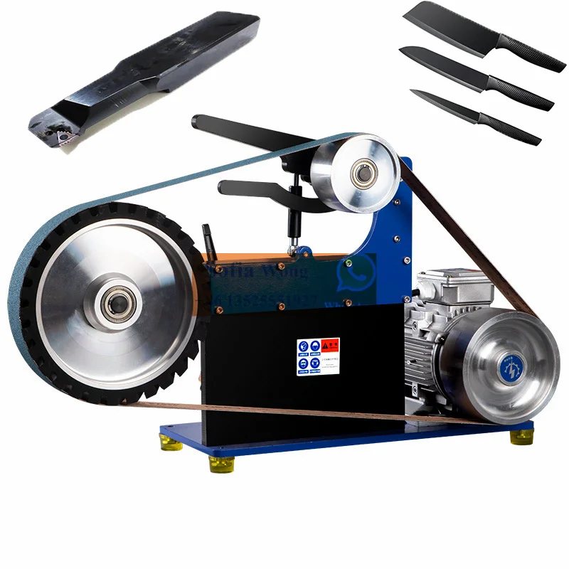 Best Price Industrial Grade Electric Belt Grinder Small Stainless Steel Polisher Table Lathe Polishing For Metal Processing
