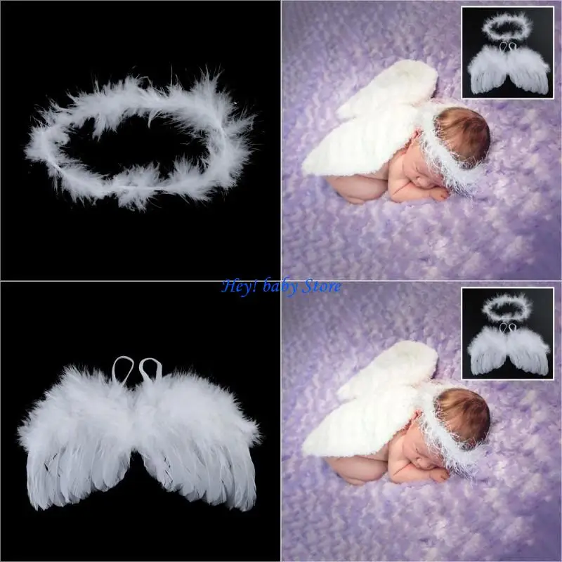 

Q1FE 2PCS/SET ANGEL FEARE WING WING HAIR BARD HEAD HEADRESS OTER NEWORN PHOTERPHOPRY PORPS
