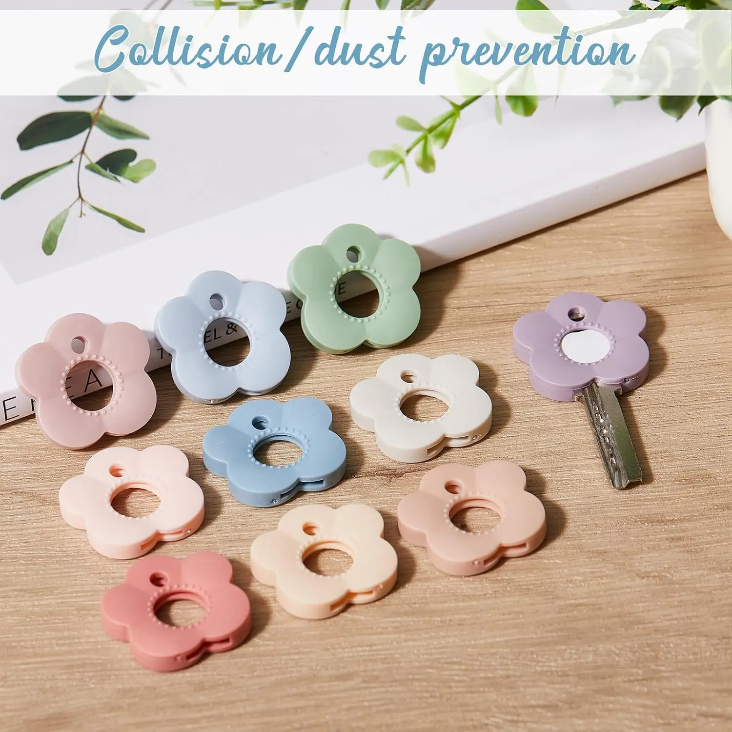 10/50 Stück Weiche Silikon-Morandi-Schlüsselmarkierer mit Etikett Blumenmuster Langlebiger Schlüsselabdeckungsschutz Schlüssel-Organizer-Zubehör für Zuhause – Detail 7