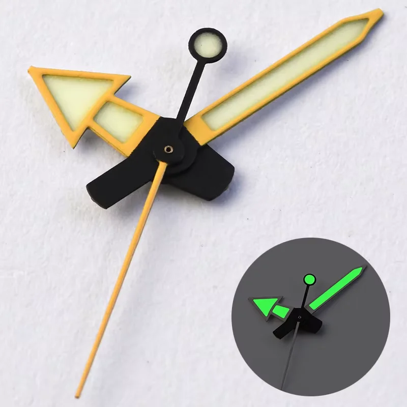 Watch Modify Parts Red/Yellow SBBN/SKX007 Watch Hand Green Luminous Suitable For NH35/36/4R/6R Automatic Movement