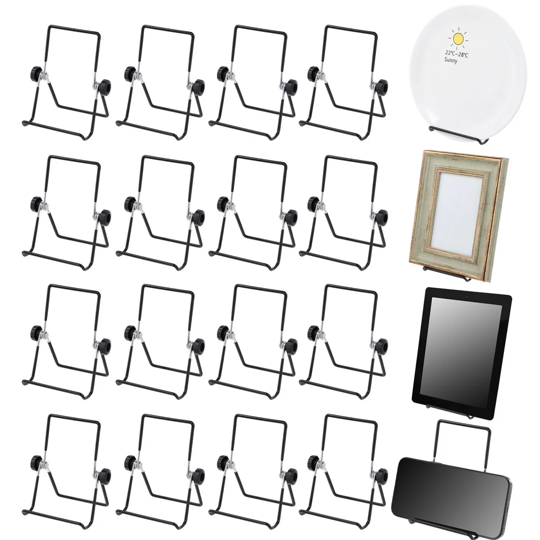

24Pcs/Set Metal Adjustable Easel Stand Plate Holders Foldable Wire Book Display Stand Table Top Display Stand For Home Offices