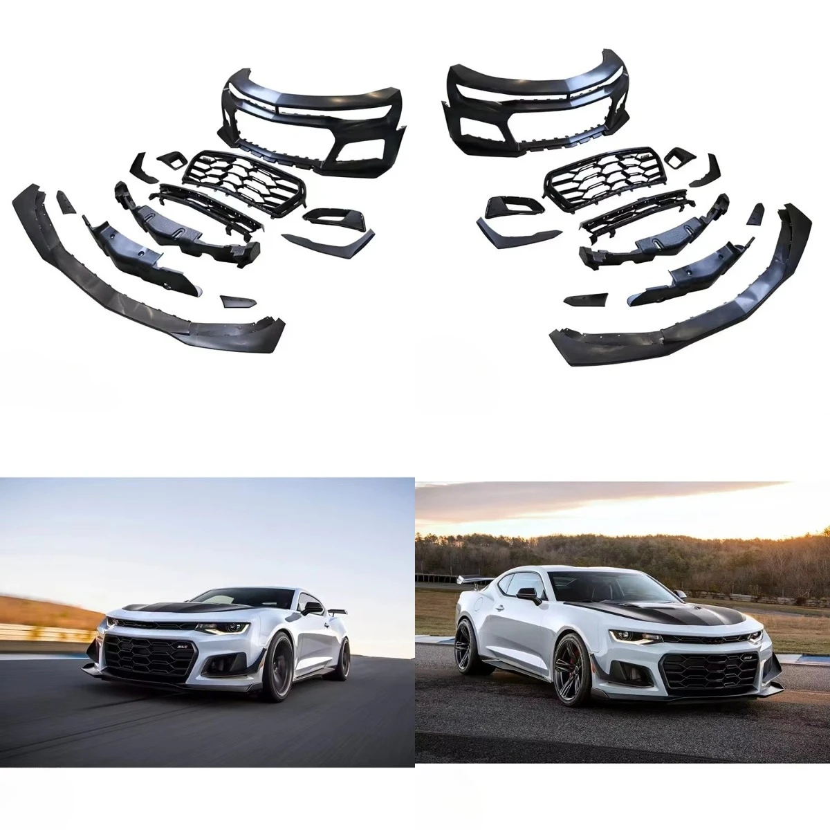 

STROVAN Auto Body Kit 1LE Style PP ABS Front Bumper Accessories for Camaro 2016-2018