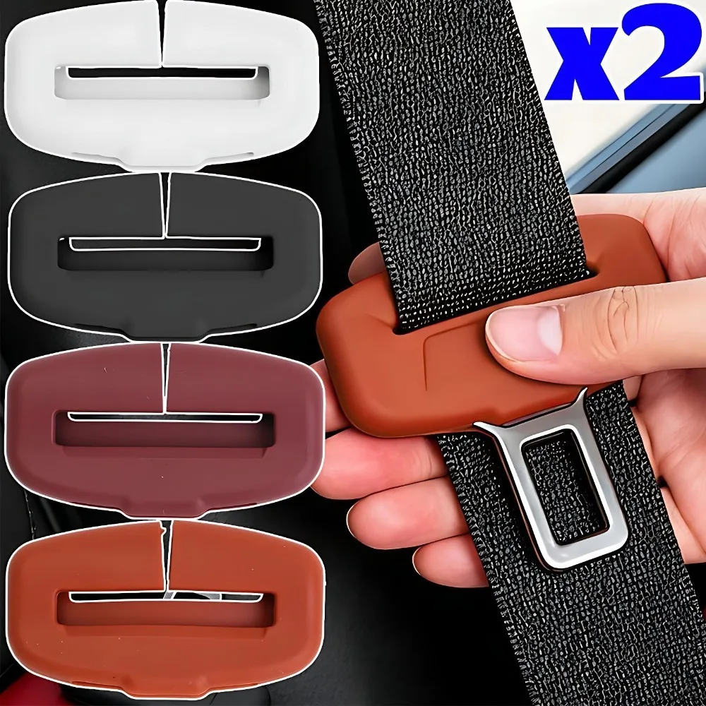 Protetor de Cinto de Segurança Automotivo em Silicone: Capa de Fivela Anticolisão e Almofadas Antirriscos para Painel Interno - Acessórios de Estilo Automotivo