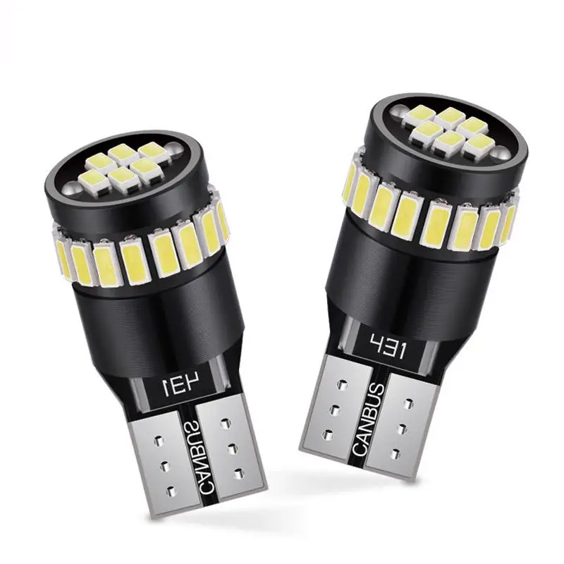 2PCS LED T10 CANBUS No OBC W5W 194 168 Error Free For Auto Interior Bulb Dome Reading Lights Trunk Lamp Parking White 12V