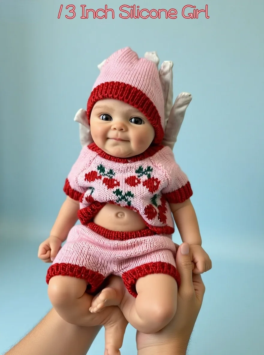 

Aizwa1 Cute Silicone Reborn Girl Handmade Soft Touch Bebe de Silicone Newborn Baby 13 Inch Girl For Birthday Gifts