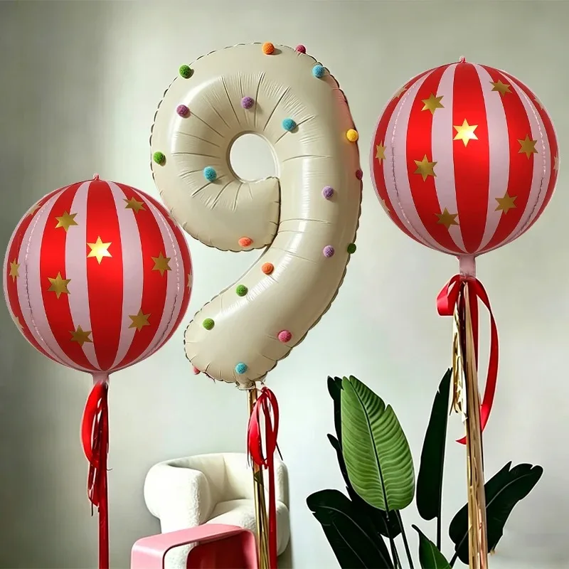26-teiliges 4D Gestreiftes Stern-Set mit 40-Zoll Zahlen-Folienballon für Geburtstagsfeier, Hochzeit, DIY-Dekoration, Familienfeier-Dekorationsbedarf – Detail 8