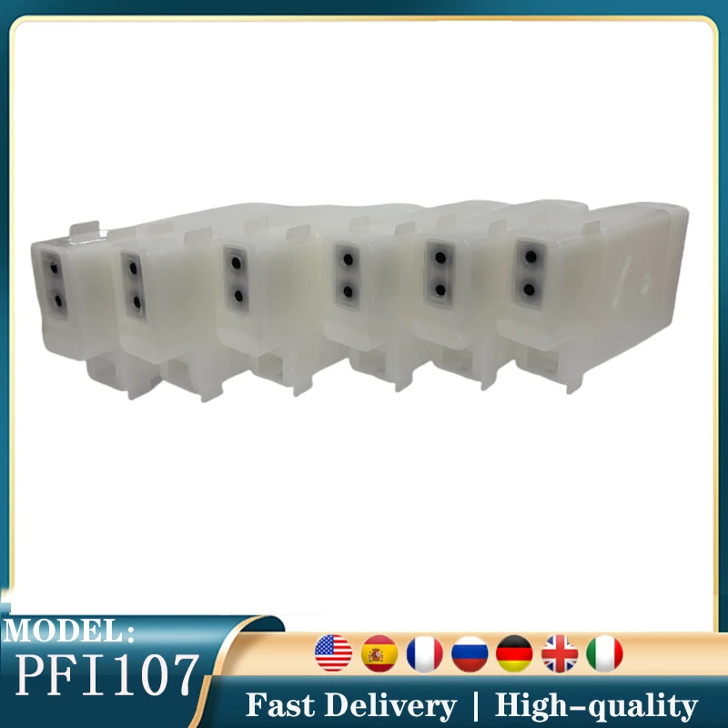 

PFI107 130 мл 6 шт. многоразового использования для Canon PFI-107 IPF-670 IPF-770 IPF-680 IPF-685 IPF670 IPF770 IPF780 IPF785 IPF107 670