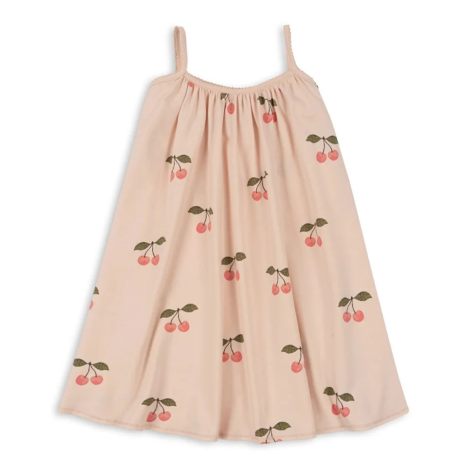 Ropa para Niñas 24ss KS, chaleco bonito de cereza, vestido sin mangas, peleles para bebés, conjunto de ropa para niños