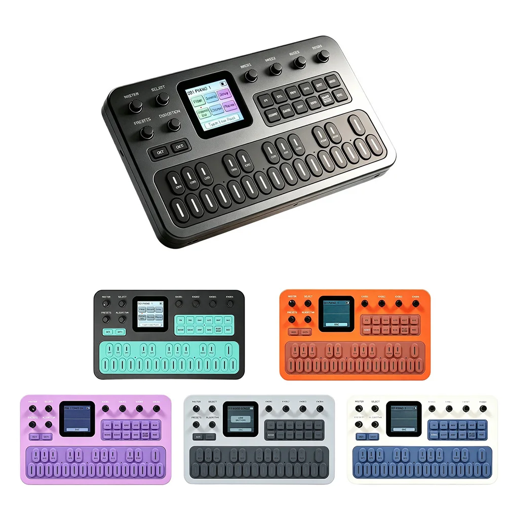FM-1 Portable FM1 27-Key Synthesizer With Effects Pedal, 12-Vocal, 6 Tone Inputs, Built-in-MIDI, 32 Algorithms, 128 Preset Tones