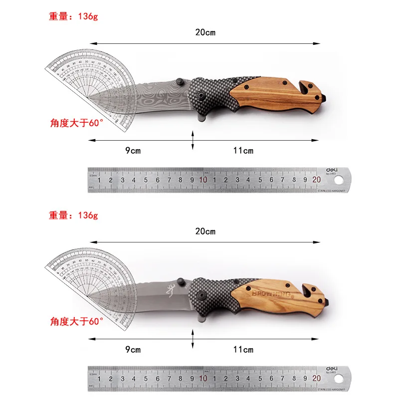 In stock classic folding knife with high hardness for camping survival battle, portable and sharp small knife