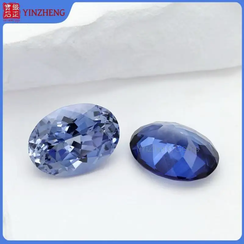 YinZheng Flame Melted Lab Grown Cornflower Sapphire Oval Cultivate Sapphire Provide AGL Certificate Loose Synthetic Sapphire