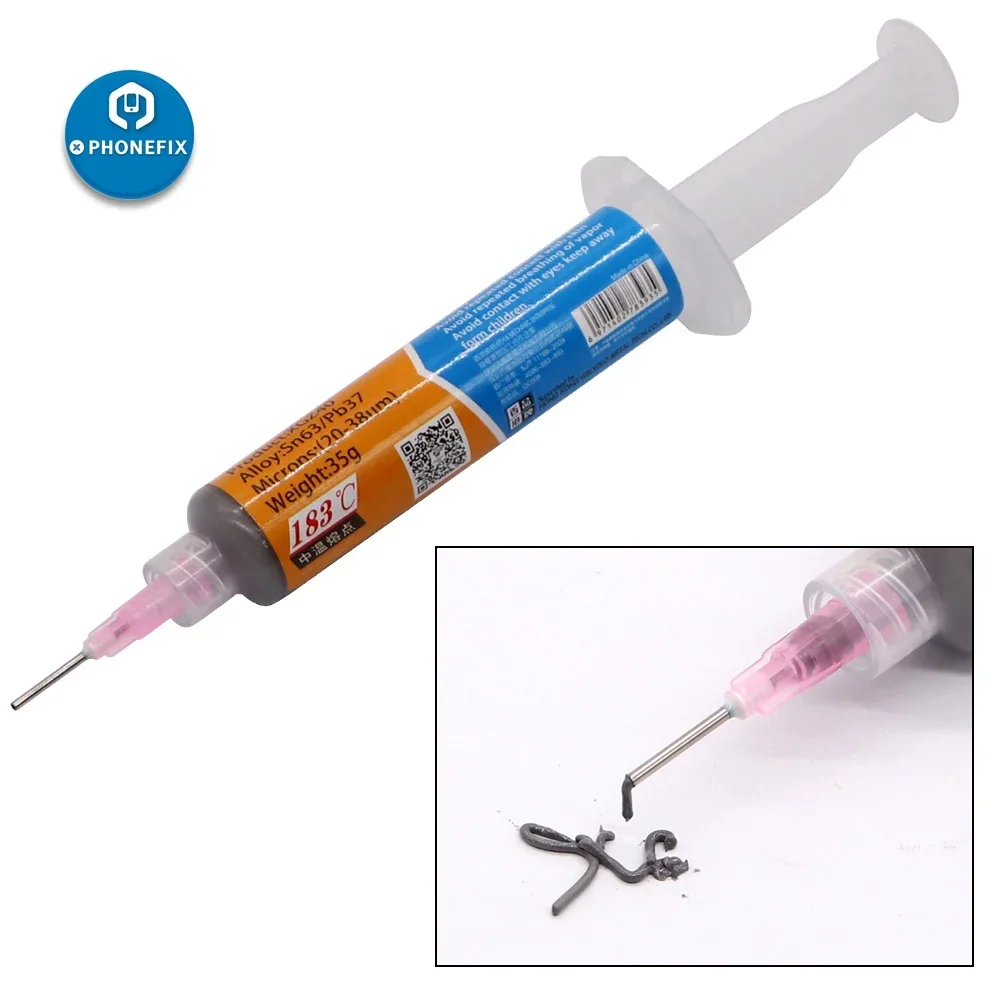 Needle-tube Type Soldering Paste Safe Rryogenics Melting Point 183℃ for No Cleaning Welding Tools Phone Repair Hand Tool Set Kit