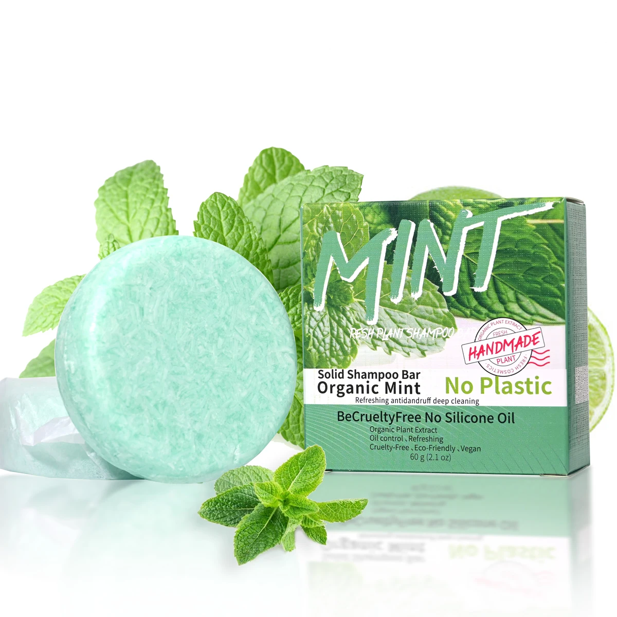 Ice Cool Refreshing Mint Essential Oil Shampoo Hand Soap Solid Shampoo Stick Organic Plant Extract essence Hair Care