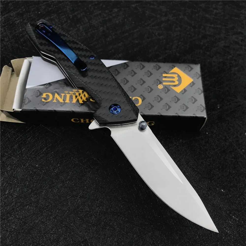 Folding Knife Carbon Fiber Handle Camping Hunting Pocket Knife 8Cr13MoV Steel Titanium Outdoor Survival Knives Kitchen Knife