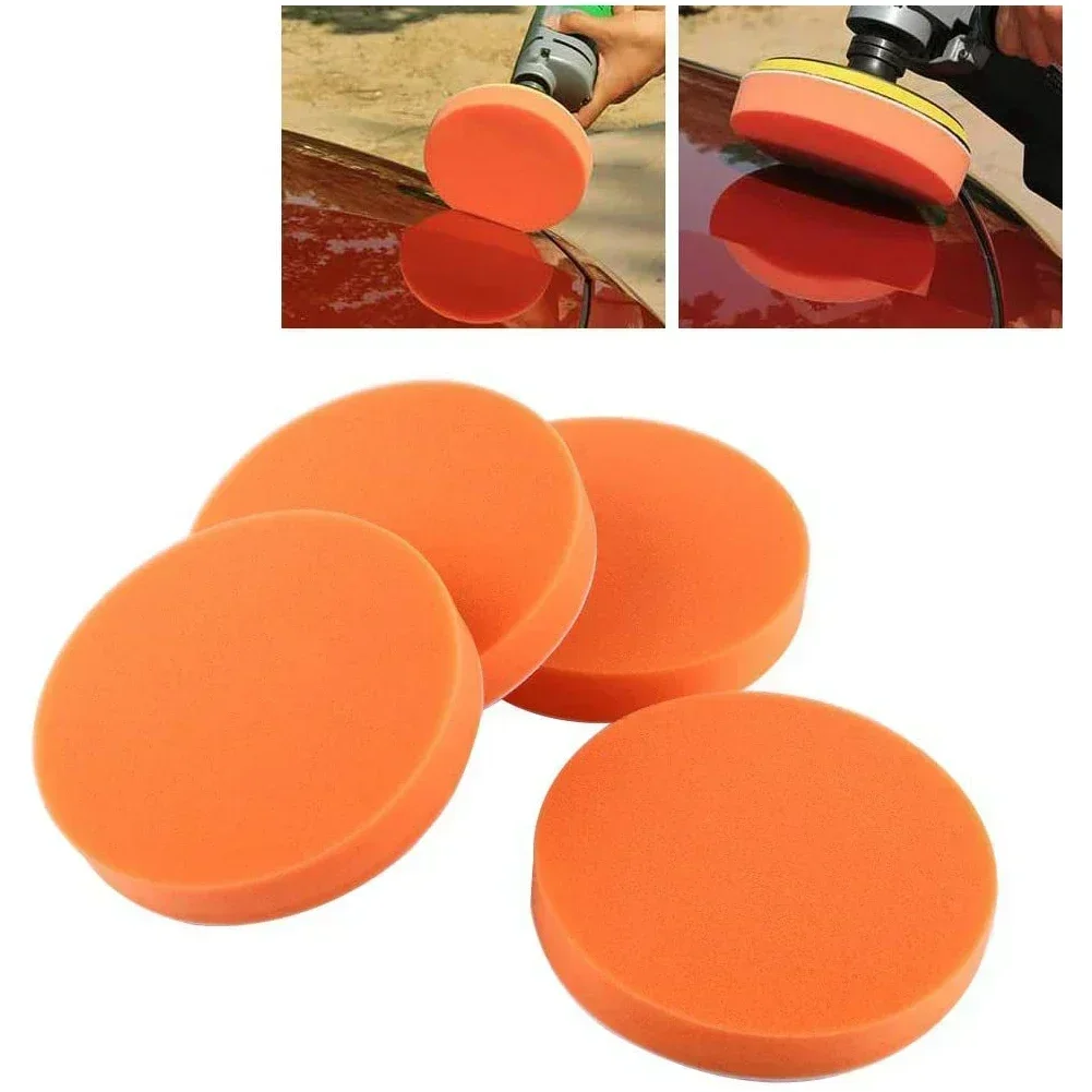 

4pcs 4inch 100mm Polishing Buffing Pad Flat Sponge Waxing Pads Sponge Polishing Pad For Car Polisher Beauty Waxing Polishing Pad