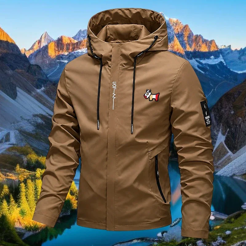2026 New Men's Windproof Jacket, Large Waterproof Jacket Paired with Mountain and Bicycle Hood, Spring and Autumn Styles