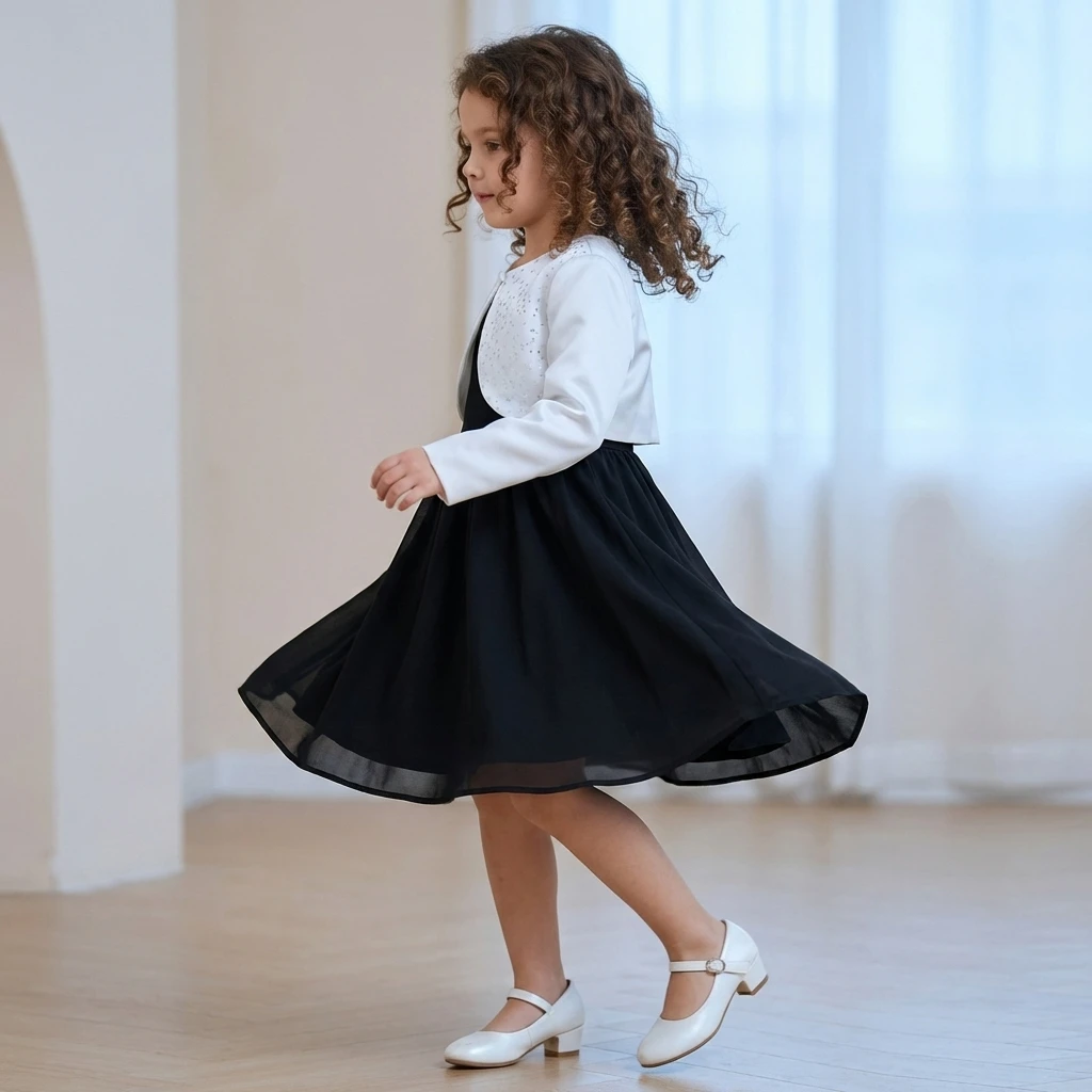 

Кардиган Seasonsea Sparkling Short для девочек 110-140 см, с пайетками и точками, аксессуар для детских праздников, наряд для выступлений на сцене