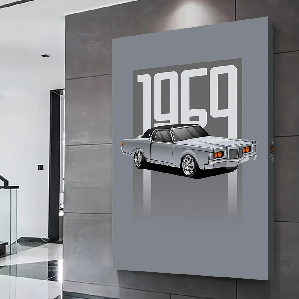 1969 Classic Car Printing Poster Customizable Pictures Wall Art Canvas Painting for Decorative Paintings Room Decoration Frames