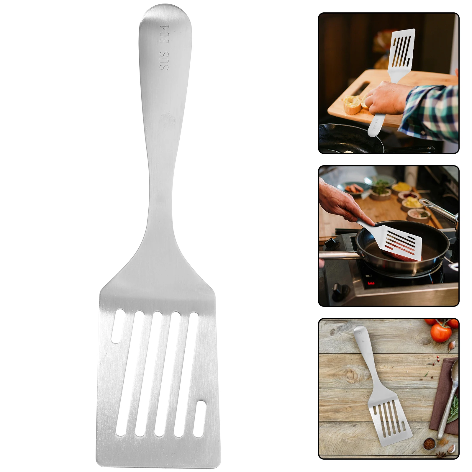

Stainless Steel Spatula Short Handle For Cooking Nonstick Metal Pancake Turner Heat Resistant Ergonomic Grip Smooth Edge