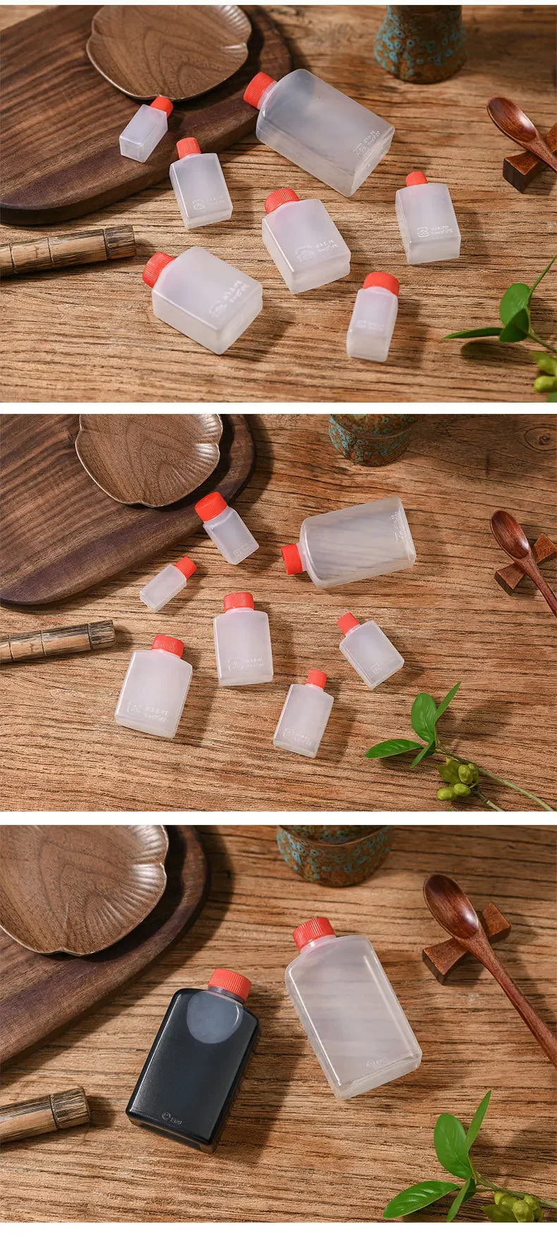 2pcs 6ml 15ml 23ml 30ml Sushi Soy Sauce Bottle Transparent PE Food Grade Plastic  Takeout Packaging Seasoning