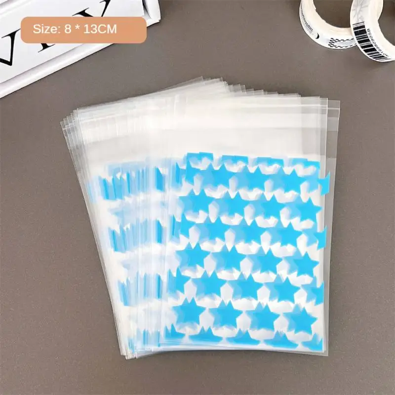 10-100pc Transparent PE Star Jewelry Self-adhesive Bag Candy Card Holder Picture Animation Peripheral Storage Gift Packaging Bag