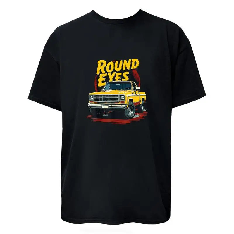 

Желтая футболка с рисунком грузовика и круглым глазом, толстовка с капюшоном, унисекс, для женщин и мужчин