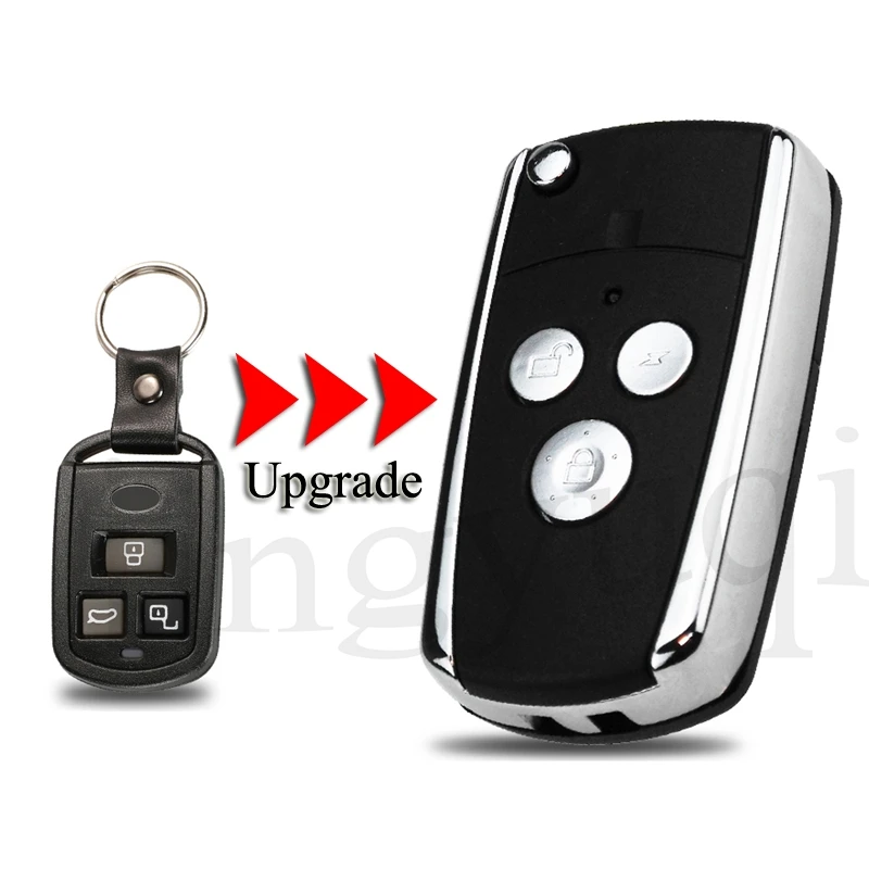 

jingyuqin 10PCS/Lot Upgrade Car Key Shell For Hyundai For Kia 3Buttons With Uncut Blade Remote Key Cover Case Replacement