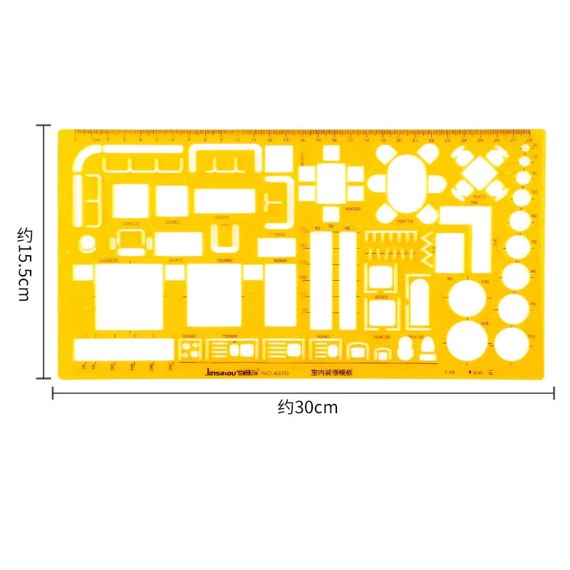 Circular oval ruler durable drawing design furniture architect template drafting ruler template measuring ruler