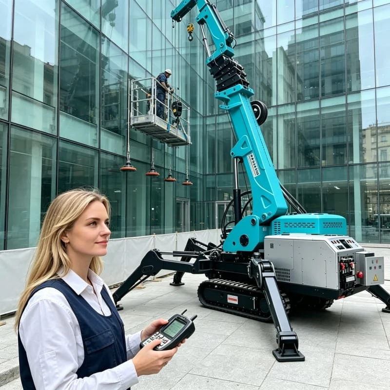 360 Degree Spider Crane Mini Crawler Rotating Hoist for Glass Curtain Wall Installation 3Ton Customized High Efficiency