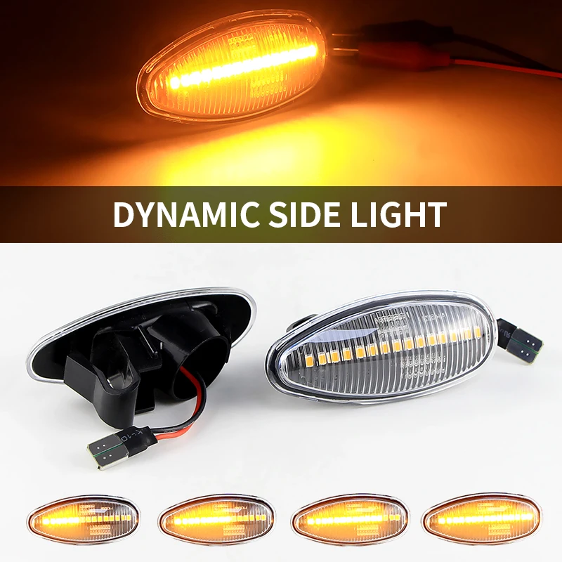 

2× for Mitsubishi Galant(DJ.DM)/Space Wagon(N8.N9)/Eclipse(D3) - Car LED Dynamic Side Marker Lamp Turn Signal Light Indicator