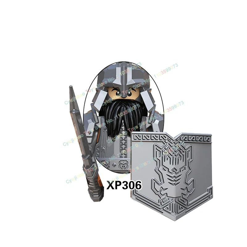 Medieval Knight Building Blocks para Crianças, Dwarf Noldo Warrior Acessórios, Shield Spear Armor, Action Figures Parts, KT1040